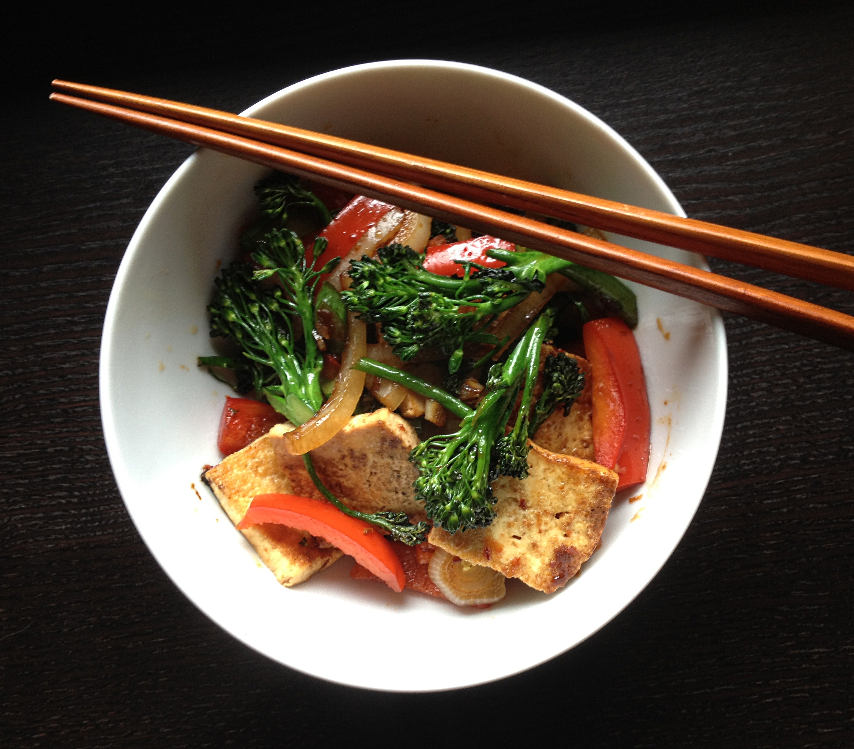 Tofu Broccoli and Red Pepper Stir Fry