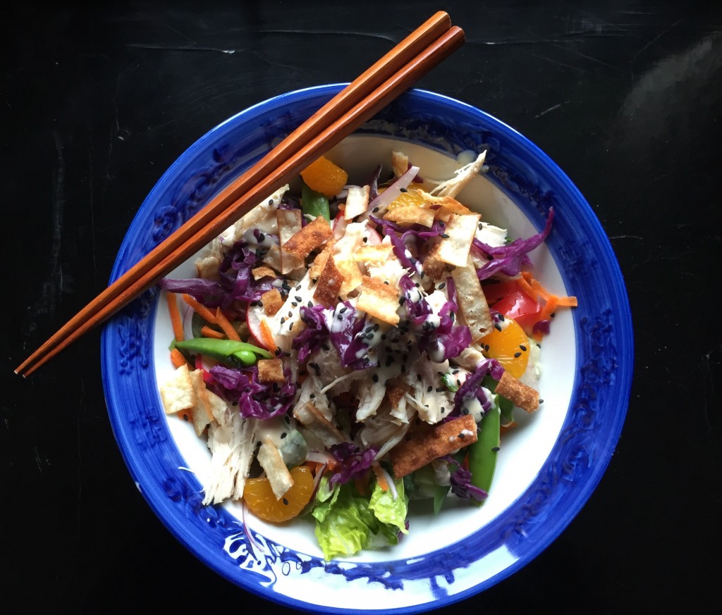 salad with miso tahini dressing